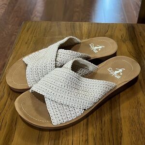 New Corkys Criss Cross women’s sandal, ivory, size 7, never worn